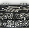 225 piece m8 hex head bolt, nut and washer kit open box showing contents from above