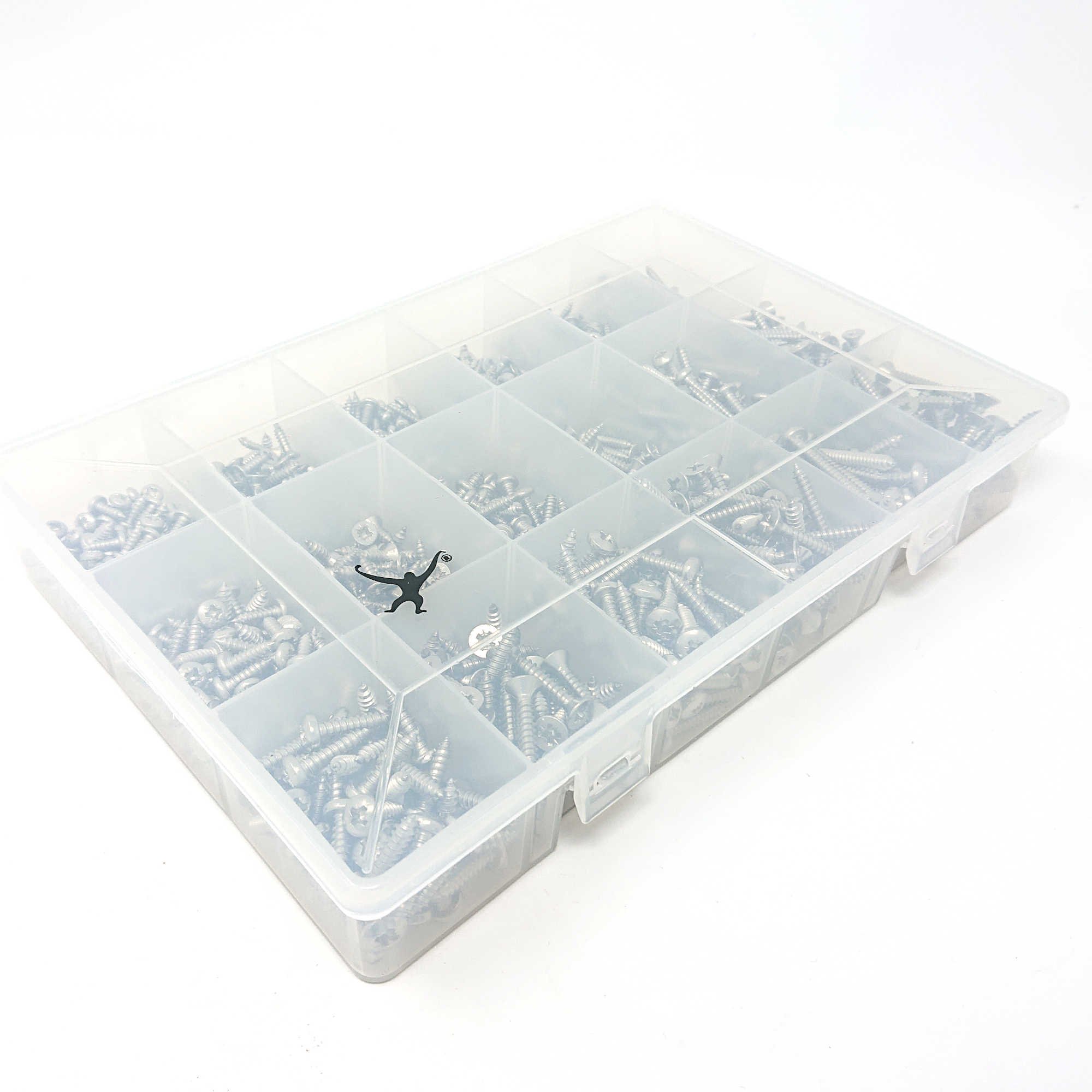 1000 Assorted Self-Tapping Screws | Pan-Head and Countersunk-Head | No.4,  No.6, No.8 and No.10 | A2-70 Stainless Steel